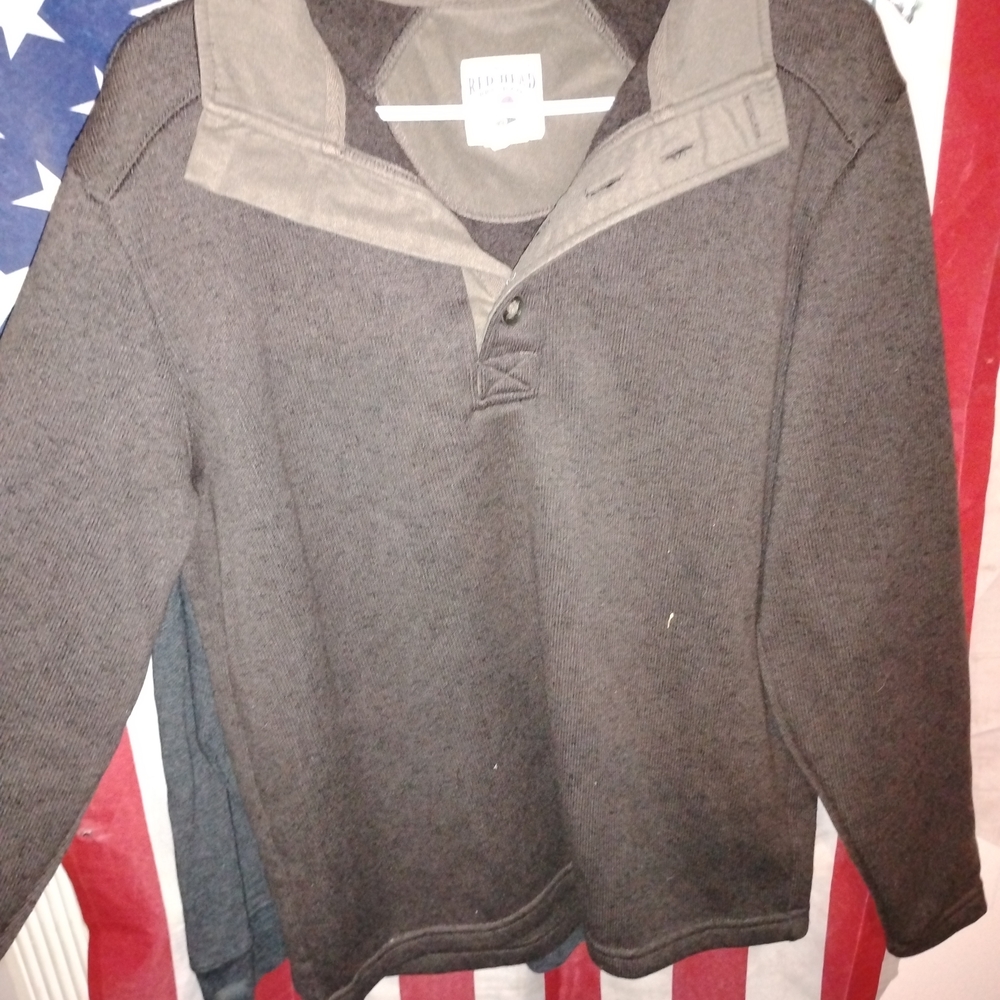 Perry Ellis Dark Brown Buttoned Sweater